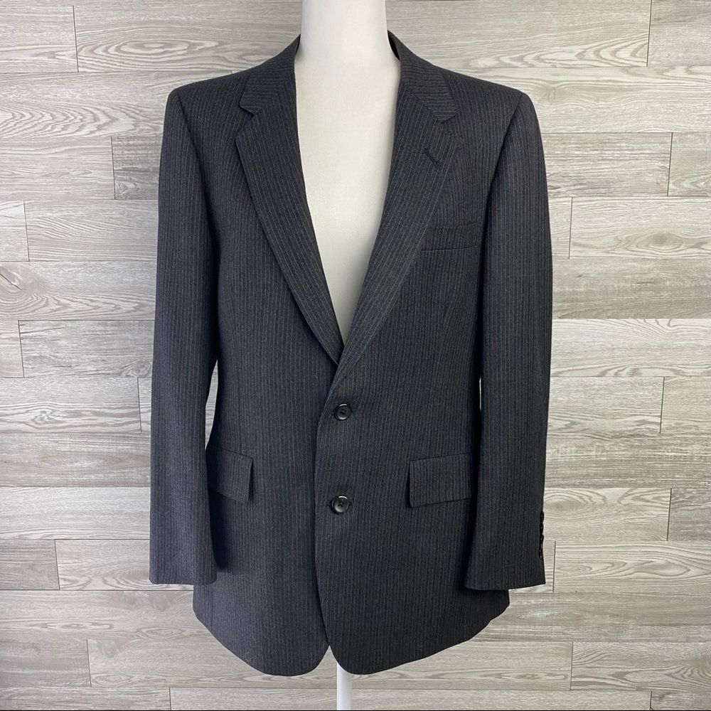 Vintage Society brand ltd Gray strip Wool Sport Coat